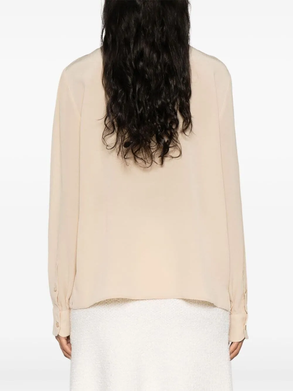 Tie-Fastened Button-Down Shirt