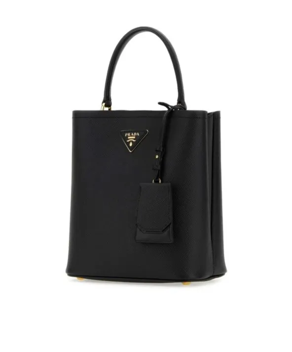 Double Saffiano Logo Plaque Tote Bag