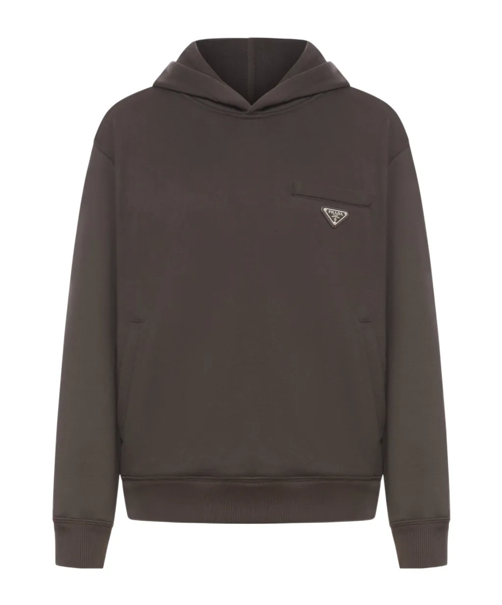 Triangle-Logo Long-Sleeved Hoodie