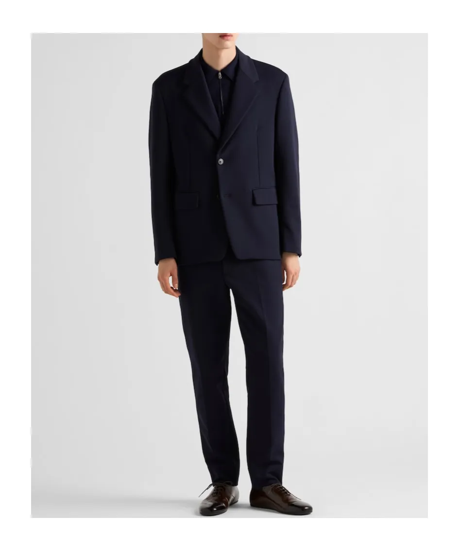 Single-Breasted Technical Gabardine Jacket