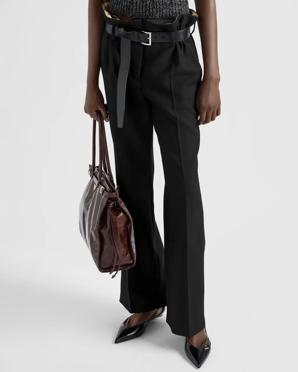 Belted Pleated Trousers