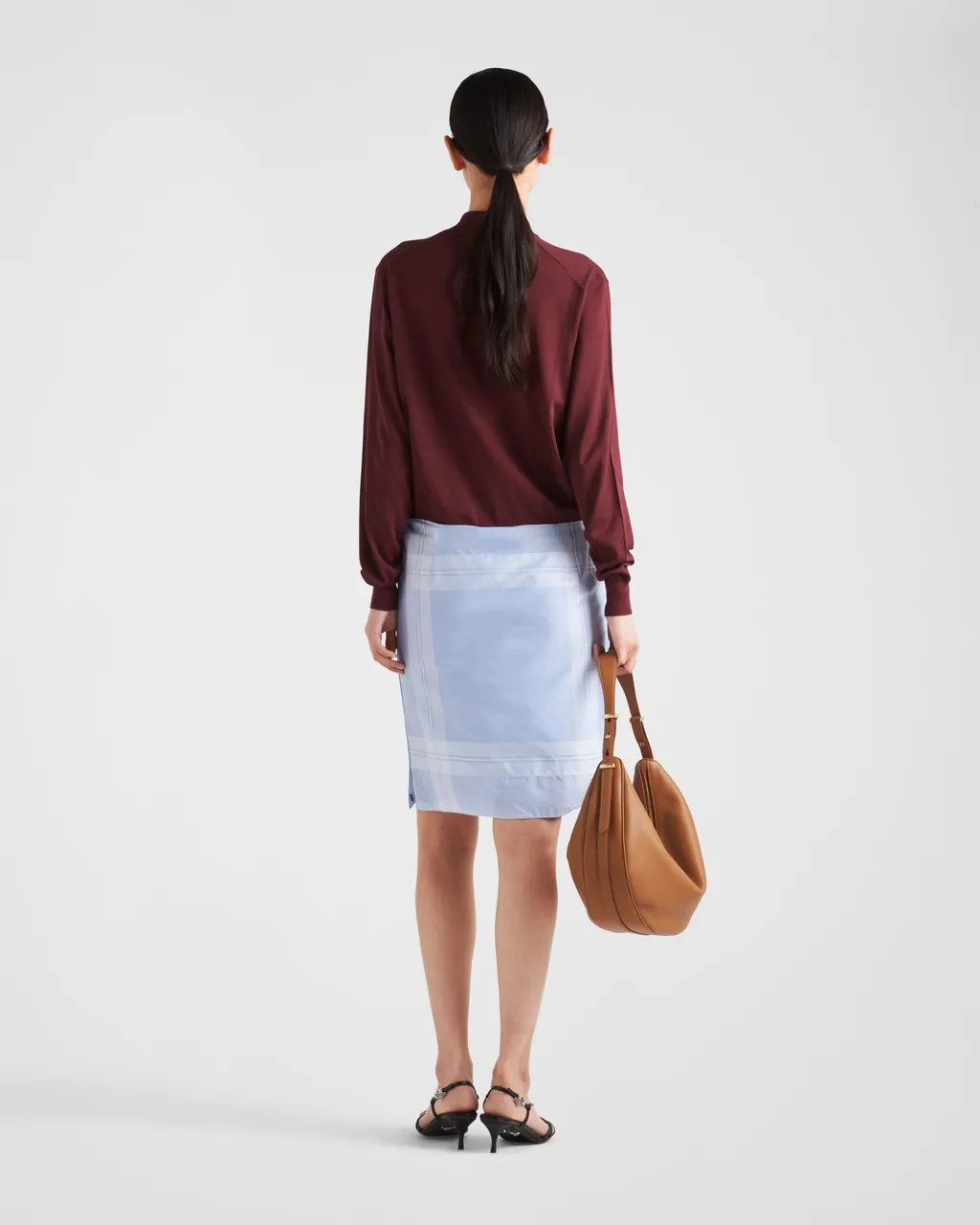 Checked Straight Hem Mini Skirt
