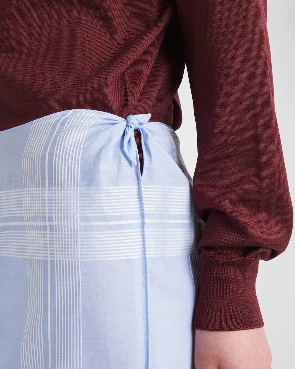 Checked Straight Hem Mini Skirt