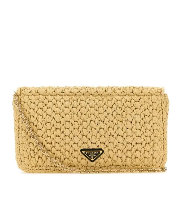 Logo-Embroidered Chain-Linked Crochet Shoulder Bag