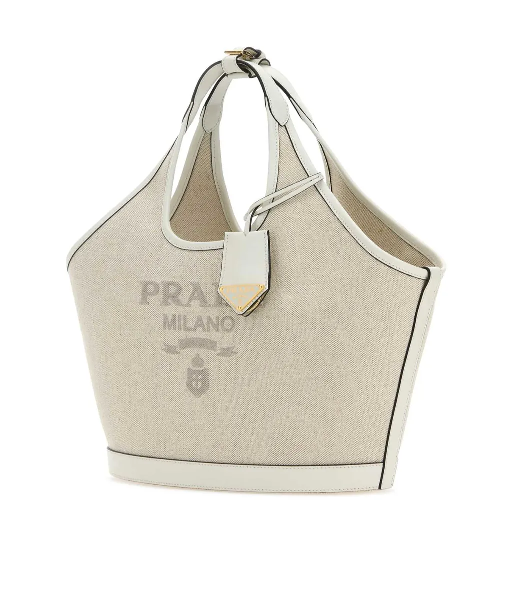 Logo Printed Medium Top Handle Bag