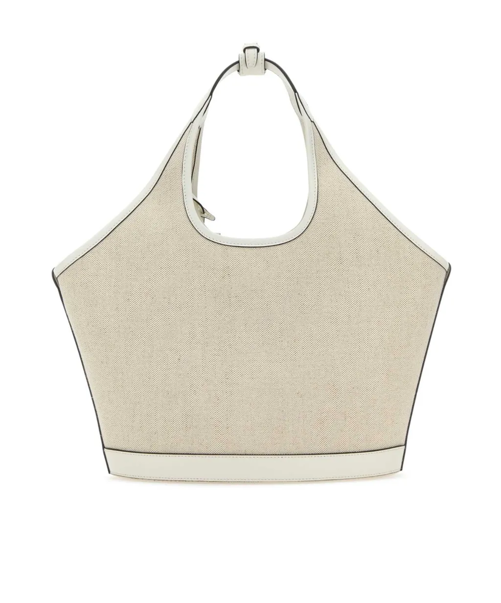 Logo Printed Medium Top Handle Bag