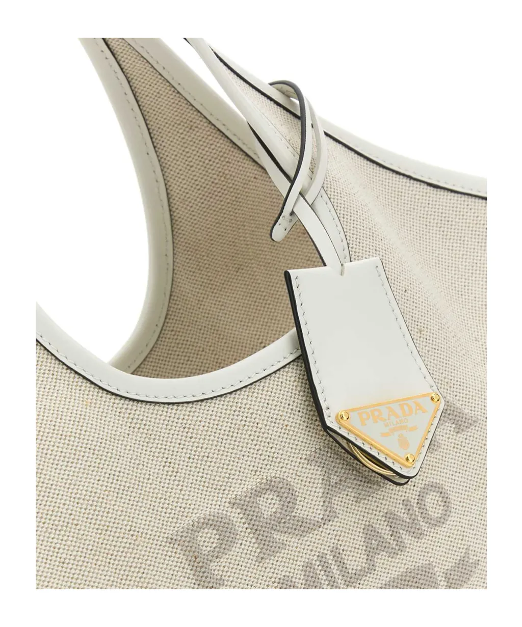 Logo Printed Medium Top Handle Bag