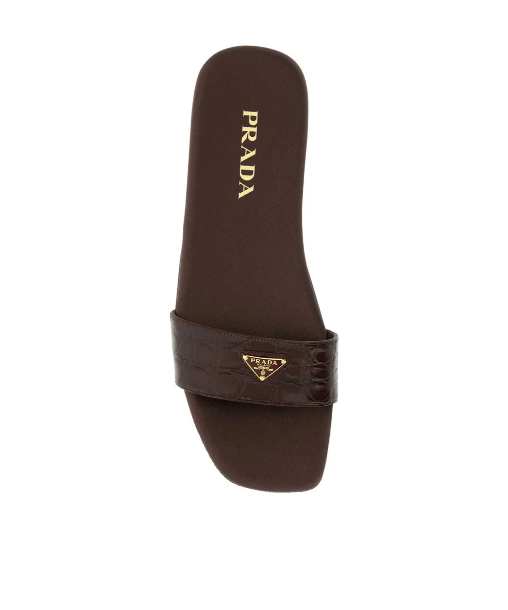 Logo Patch Square Toe Slides