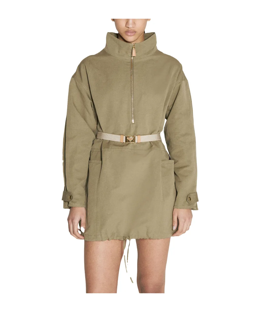 Half-Zipped Drawstring Jacket