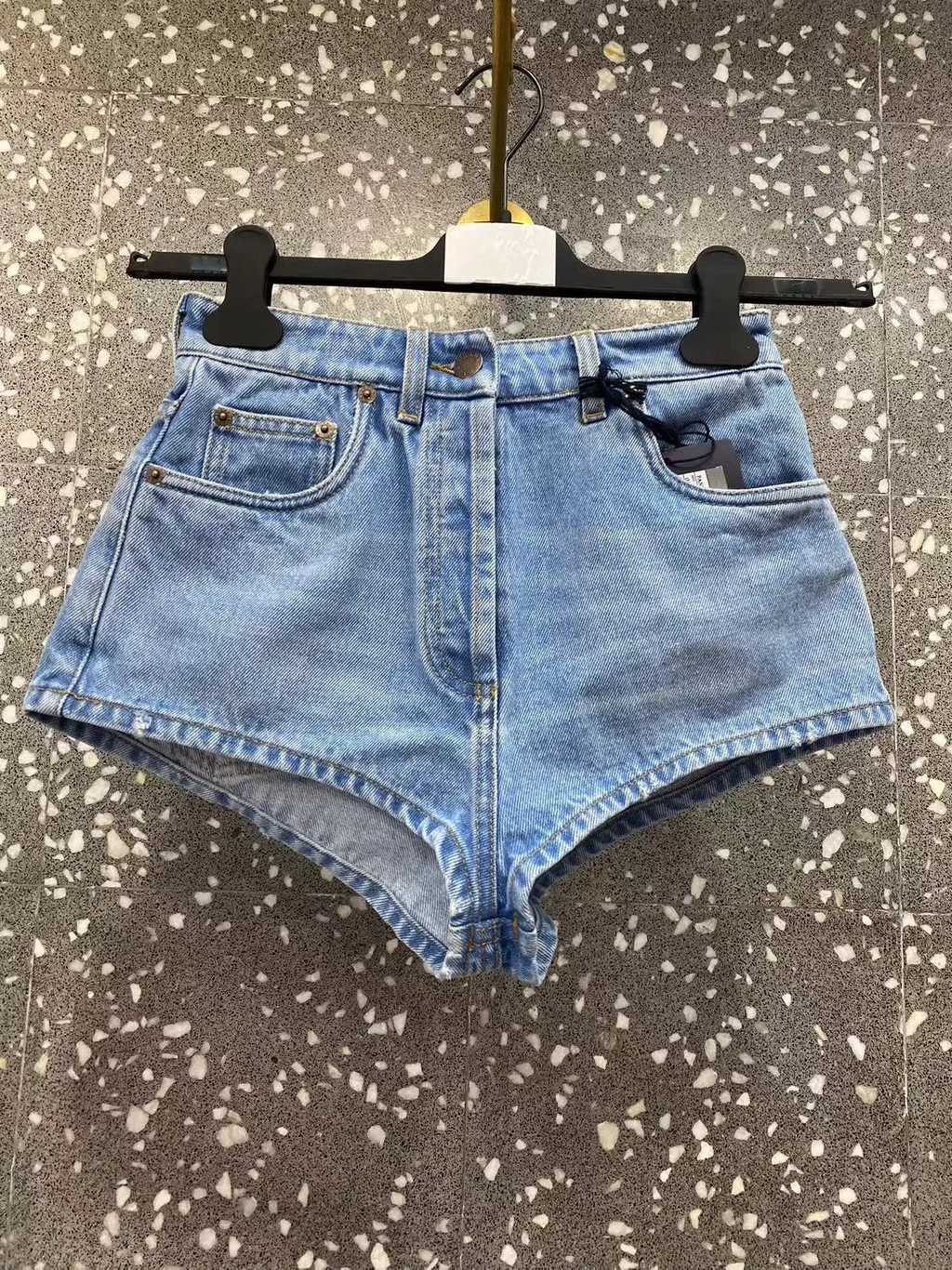 Triangle-Logo Denim Shorts