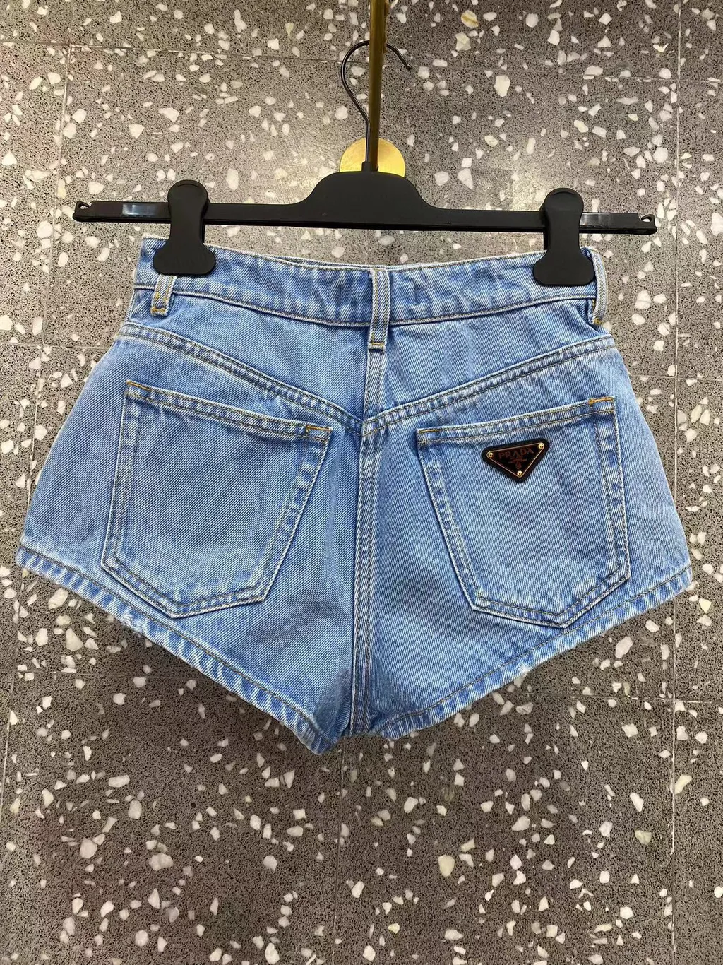 Triangle-Logo Denim Shorts