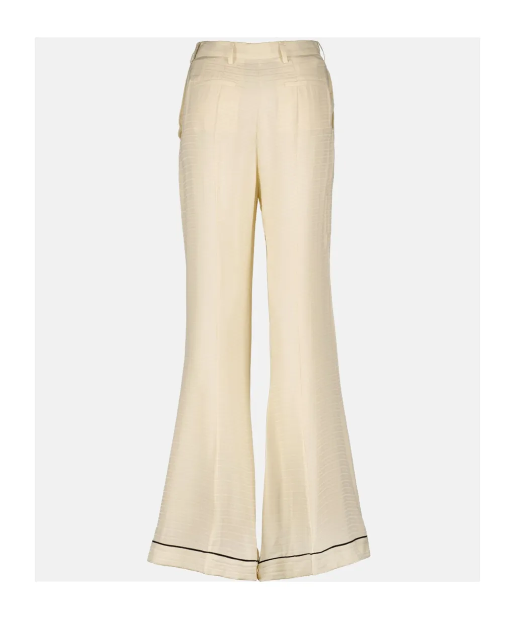 High Waist Tonal Stitched Trousers