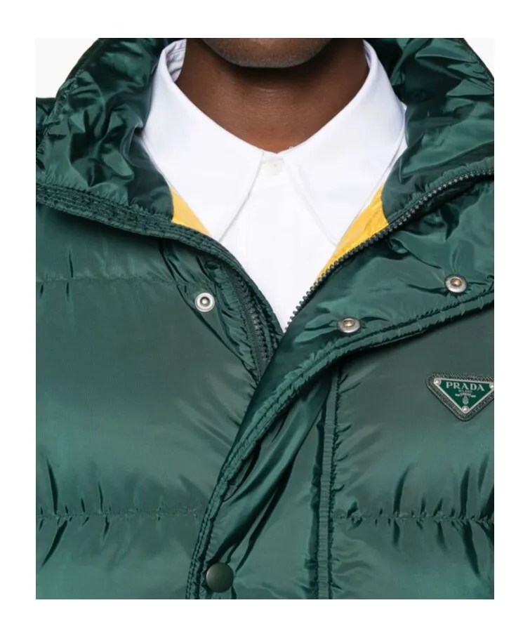 Triangle-Logo Padded Puffer Jacket