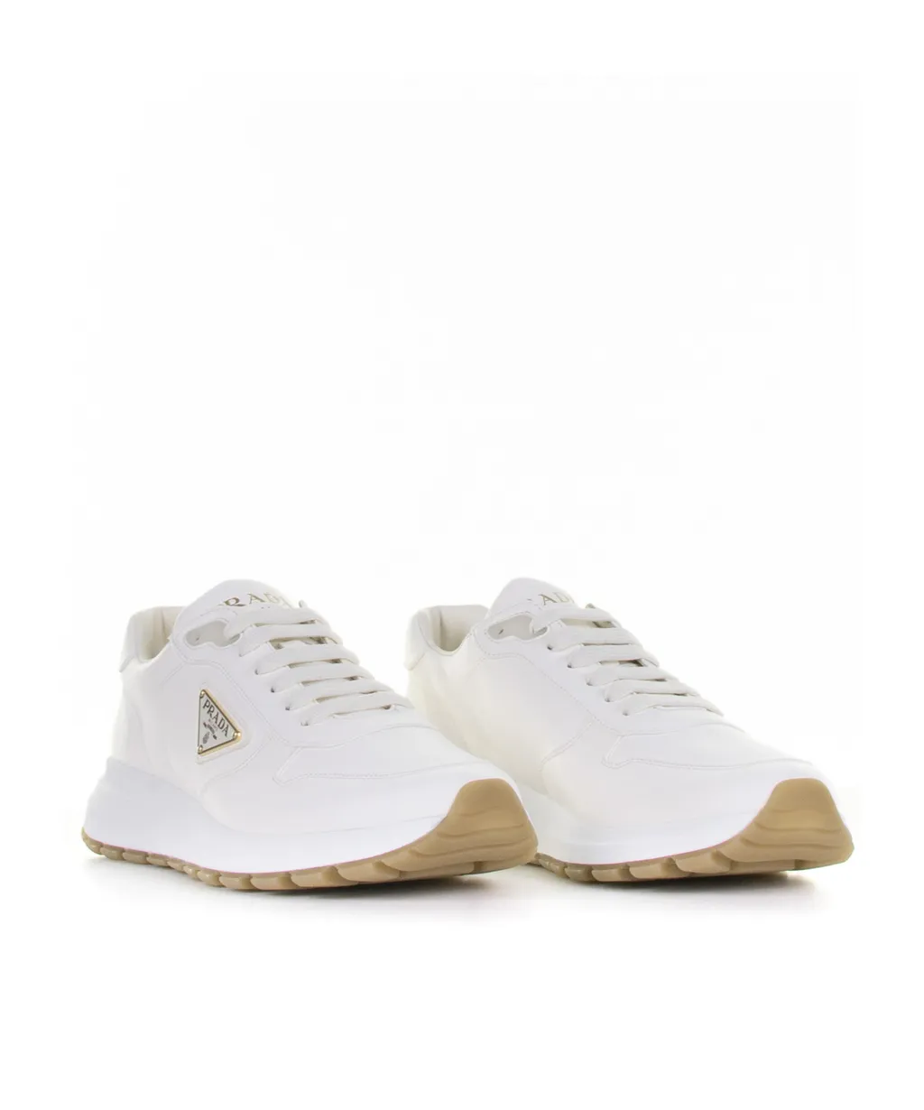 Triangle-Logo Lace-Up Sneakers