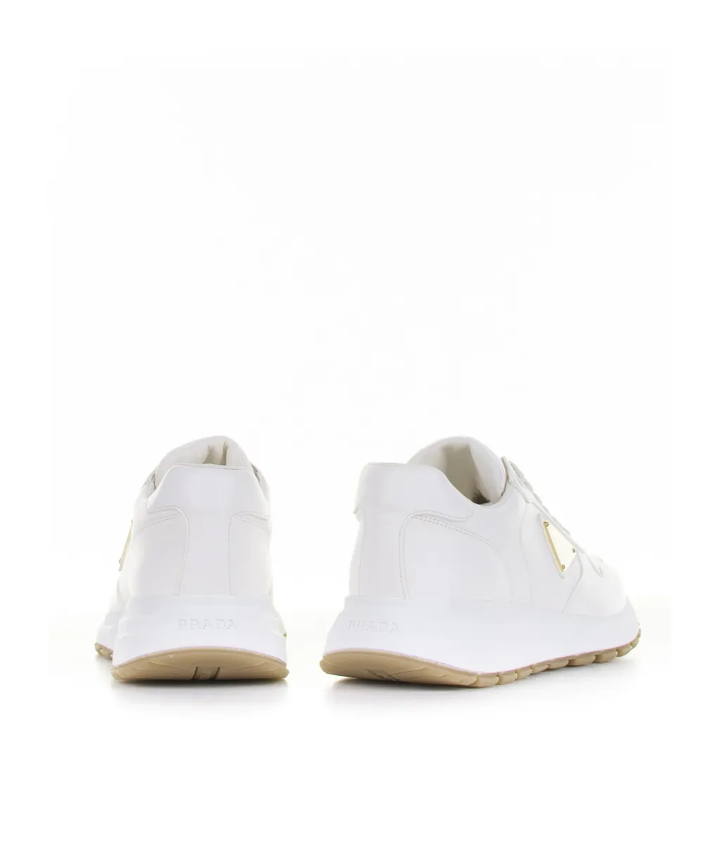 Triangle-Logo Lace-Up Sneakers