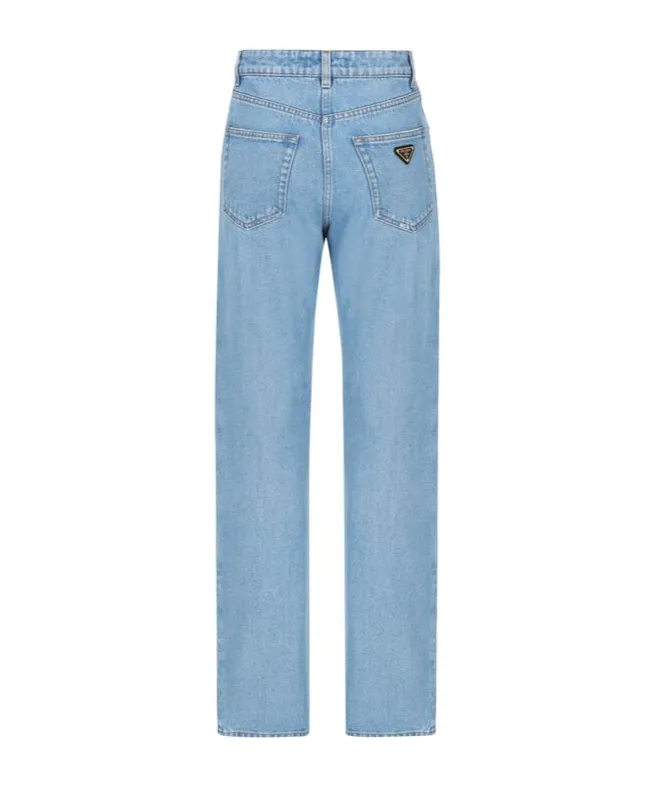 Logo Plaque Straight Leg Jeans