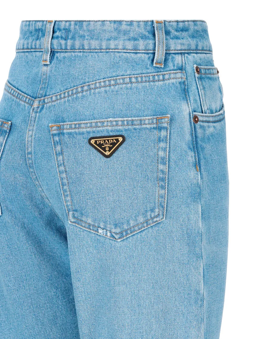 Logo Plaque Straight Leg Jeans