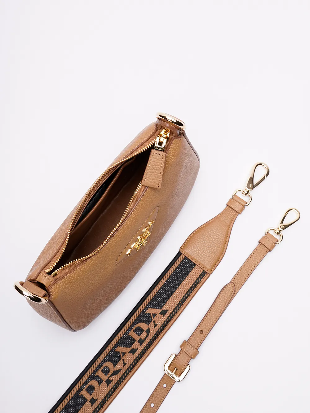 Logo-Lettering Leather Crossbody Bag