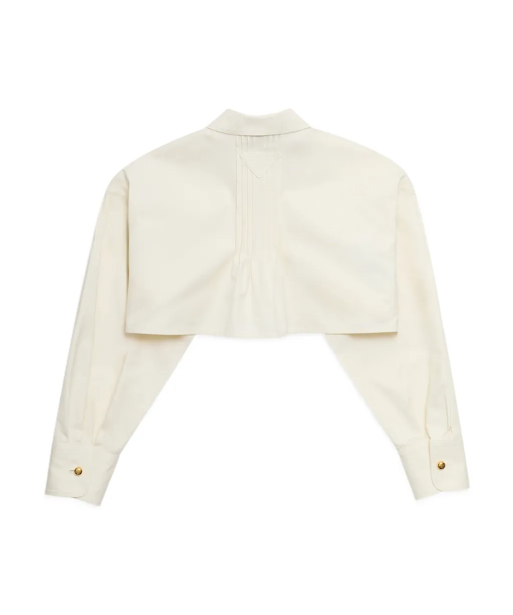 Pintuck-Detail Cropped Jacket