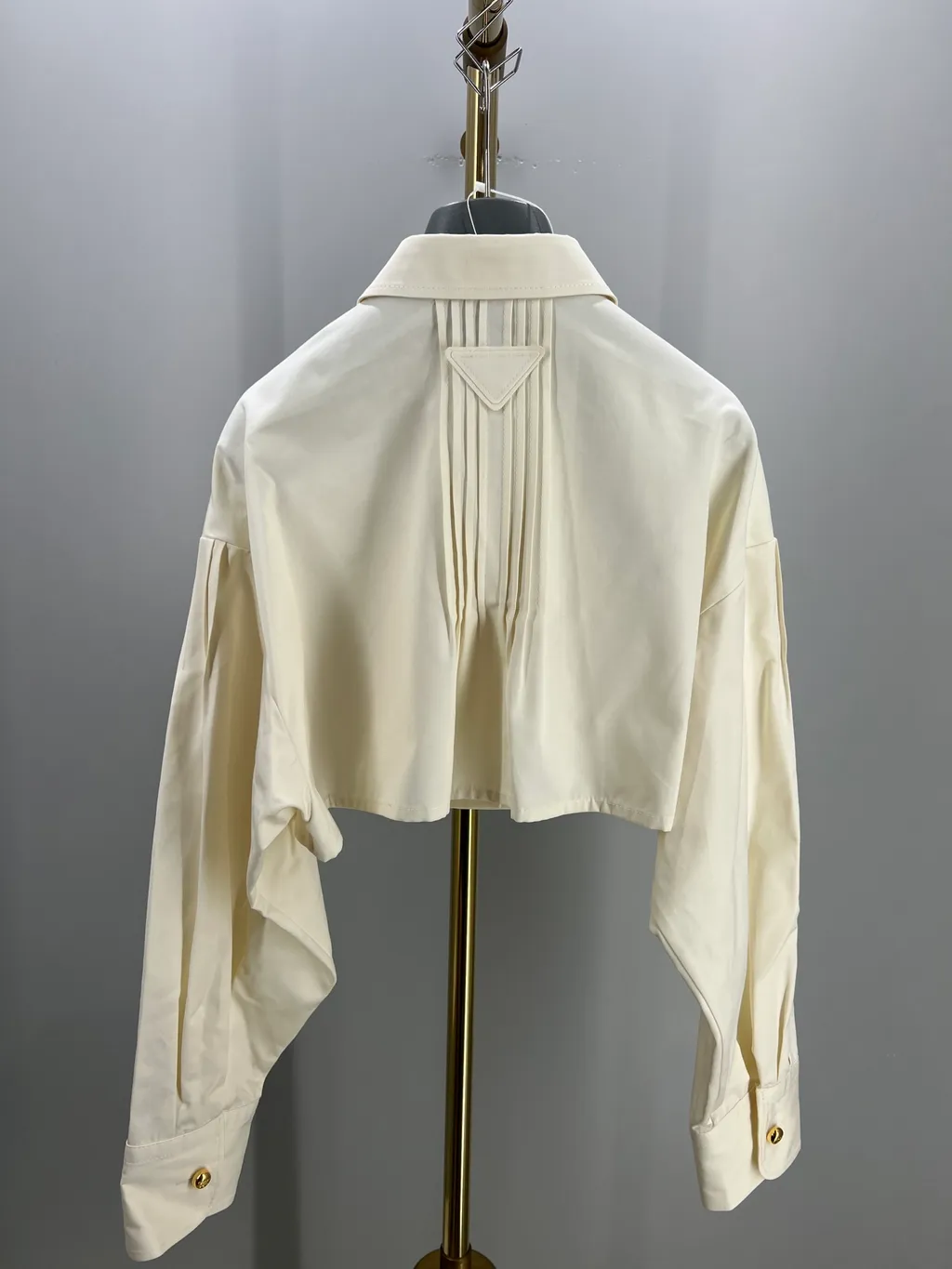 Pintuck-Detail Cropped Jacket
