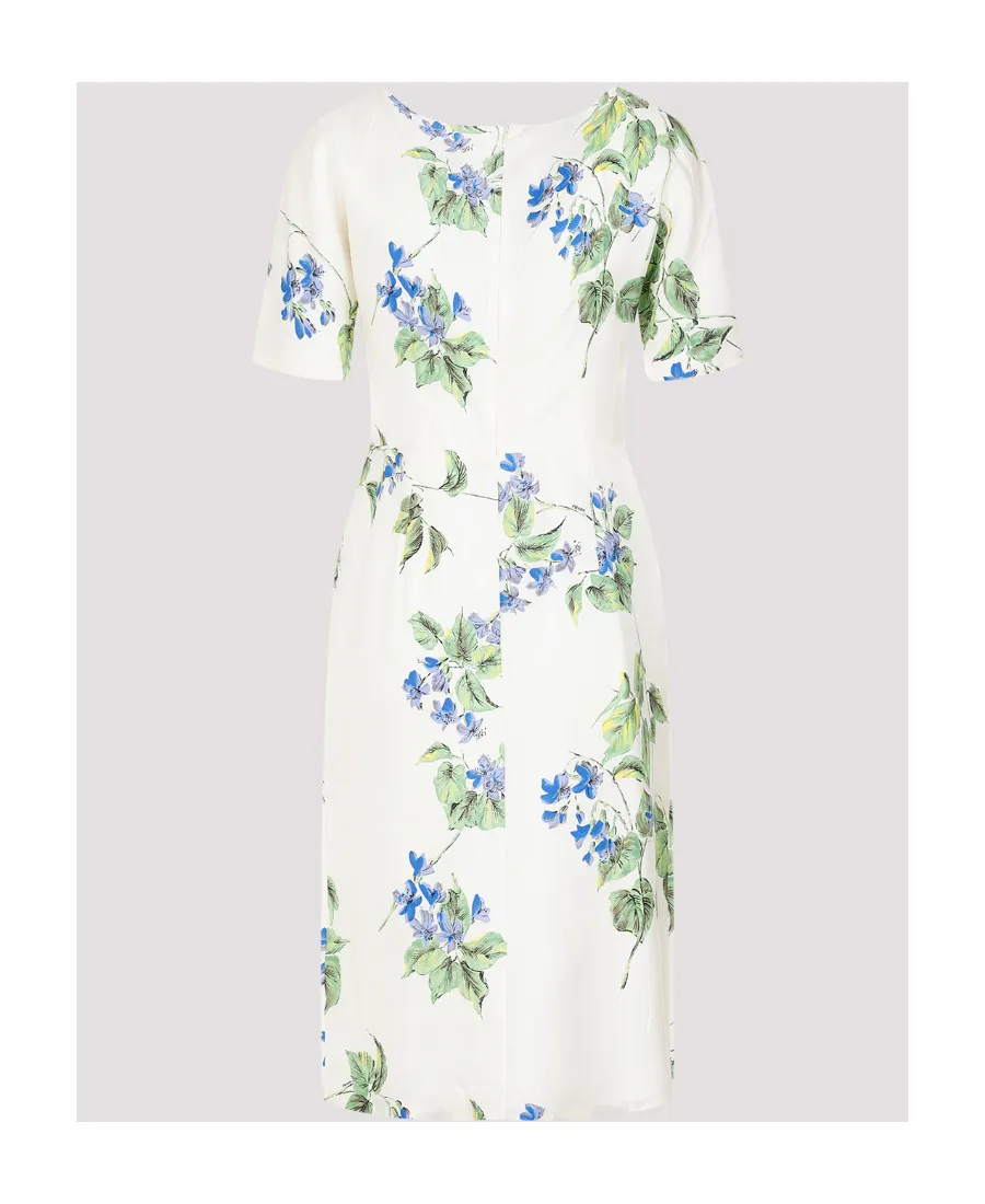 Floral-Print Twill Dress