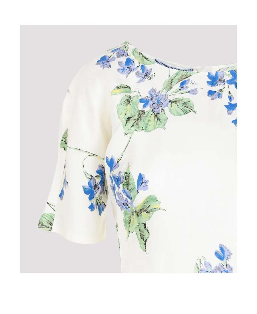 Floral-Print Twill Dress