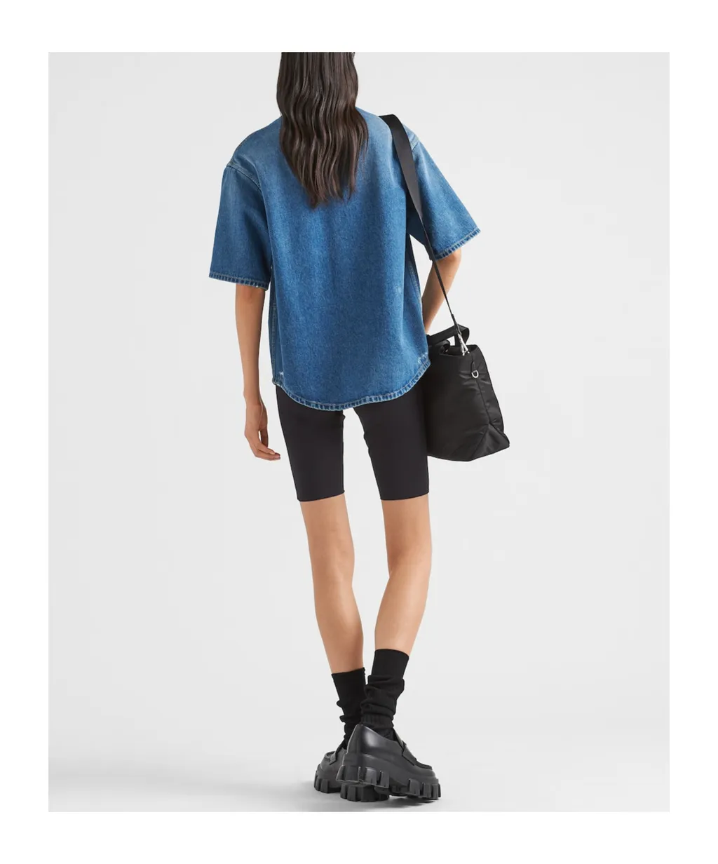 Triangle-Logo Denim Shirt