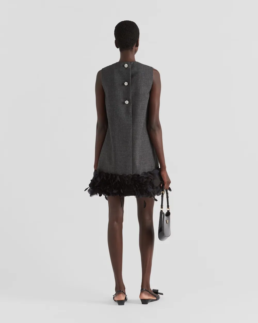 Embroidered Wool Mini-Dress