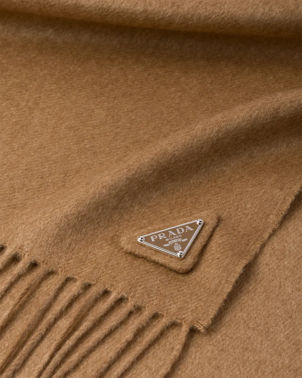 Triangle Logo Plaque Fringed Scarf