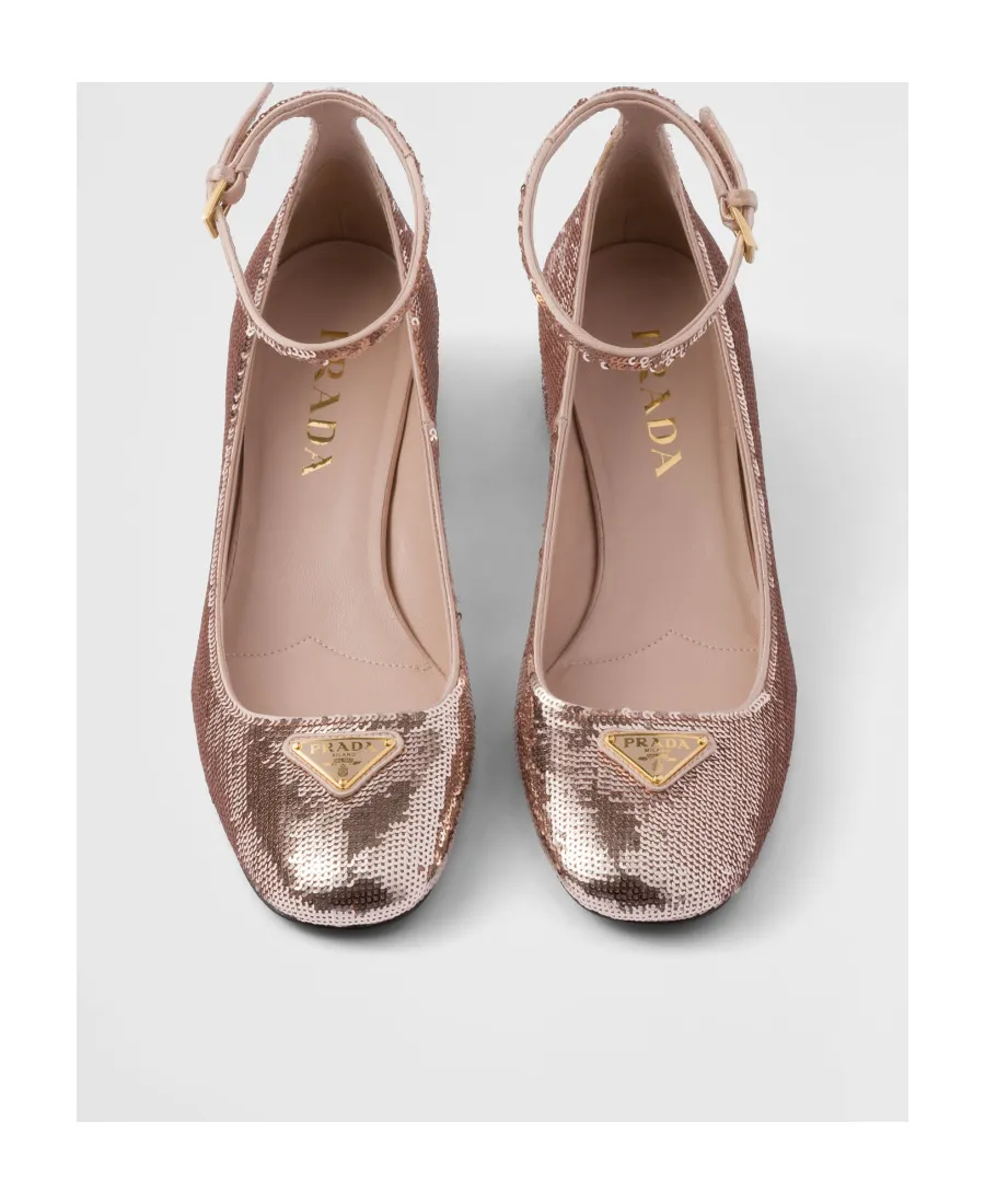 Sequined Satin Pumps