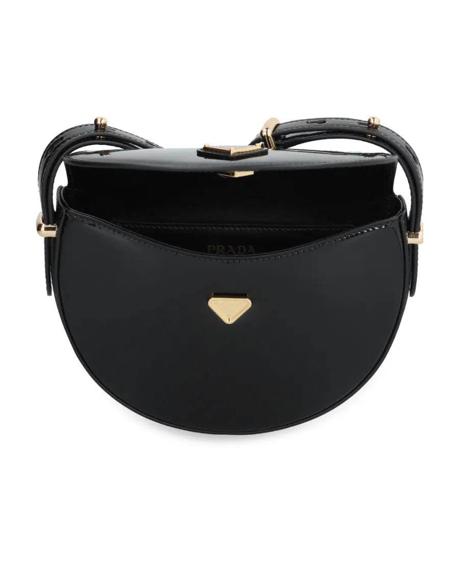Logo-Plaque Patent Leather Bag