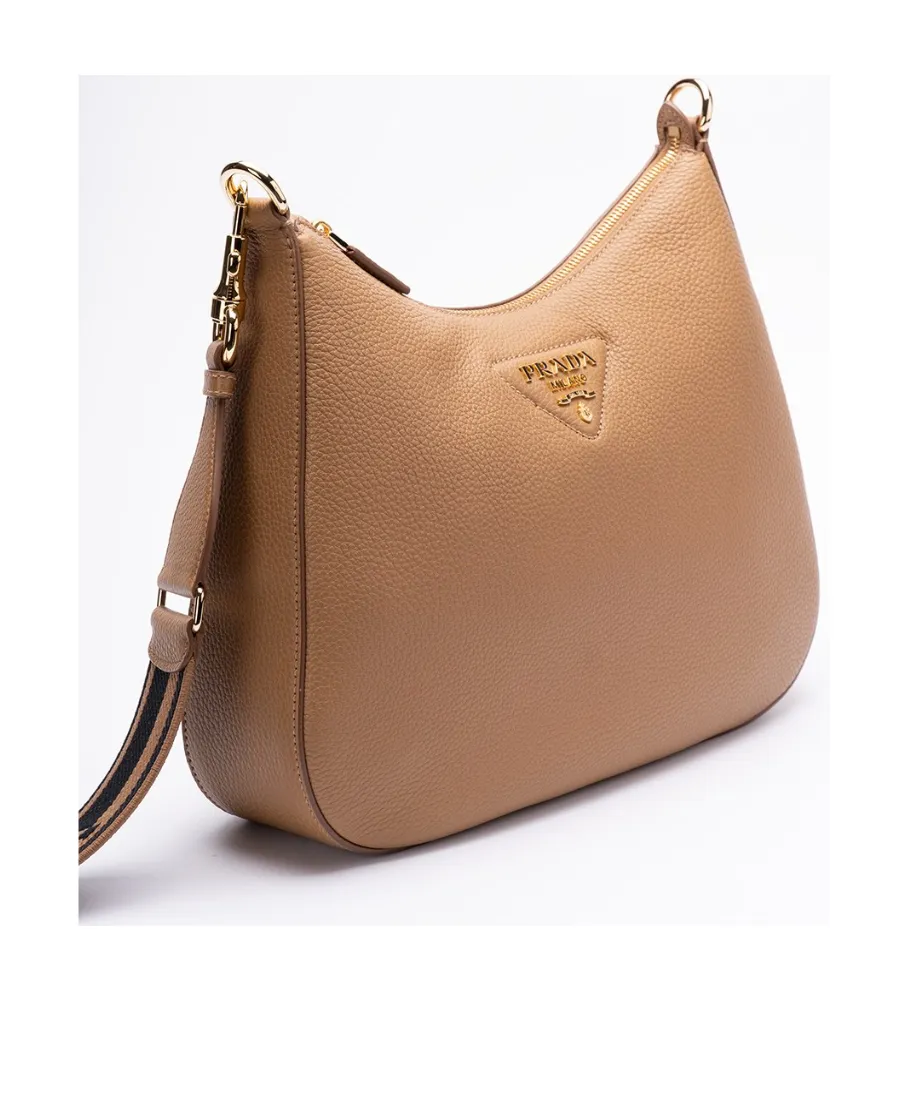 Logo Plaque Zipped Shoulder Bag