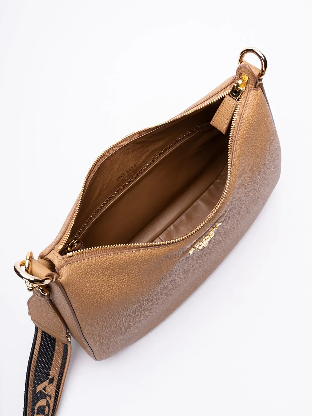 Logo Plaque Zipped Shoulder Bag