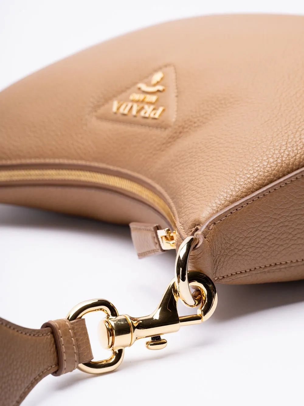 Logo Plaque Zipped Shoulder Bag