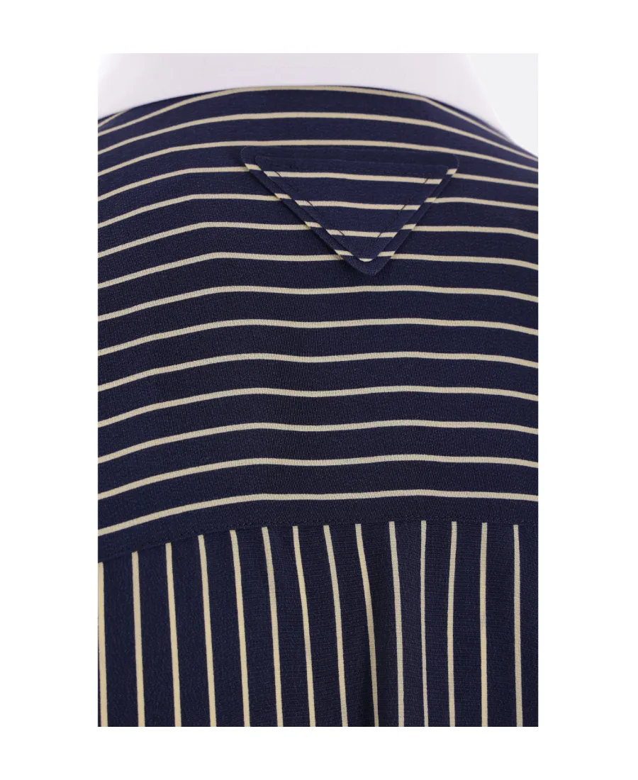 Belted Waist Striped Dress