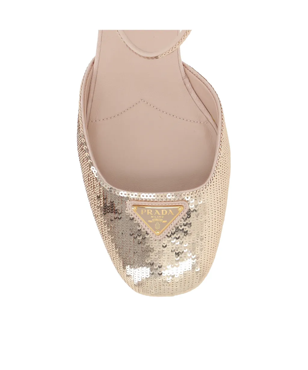 Sequined Round-Toe Pumps