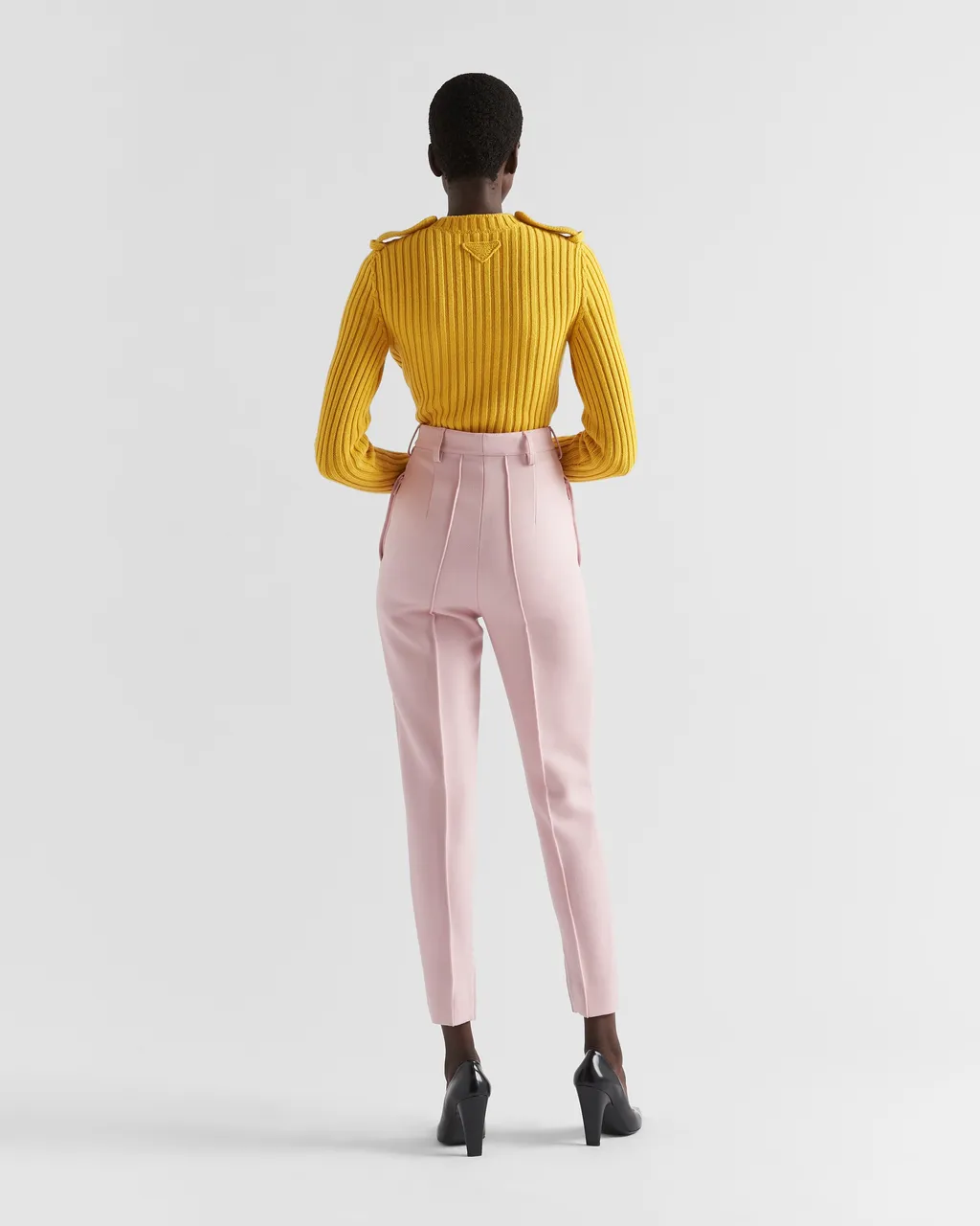 High-Waist Tapered-Leg Trousers