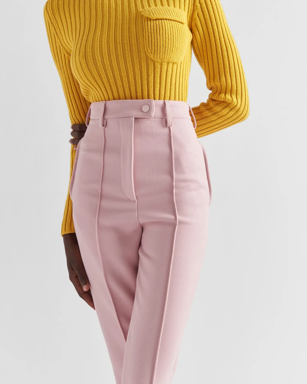 High-Waist Tapered-Leg Trousers