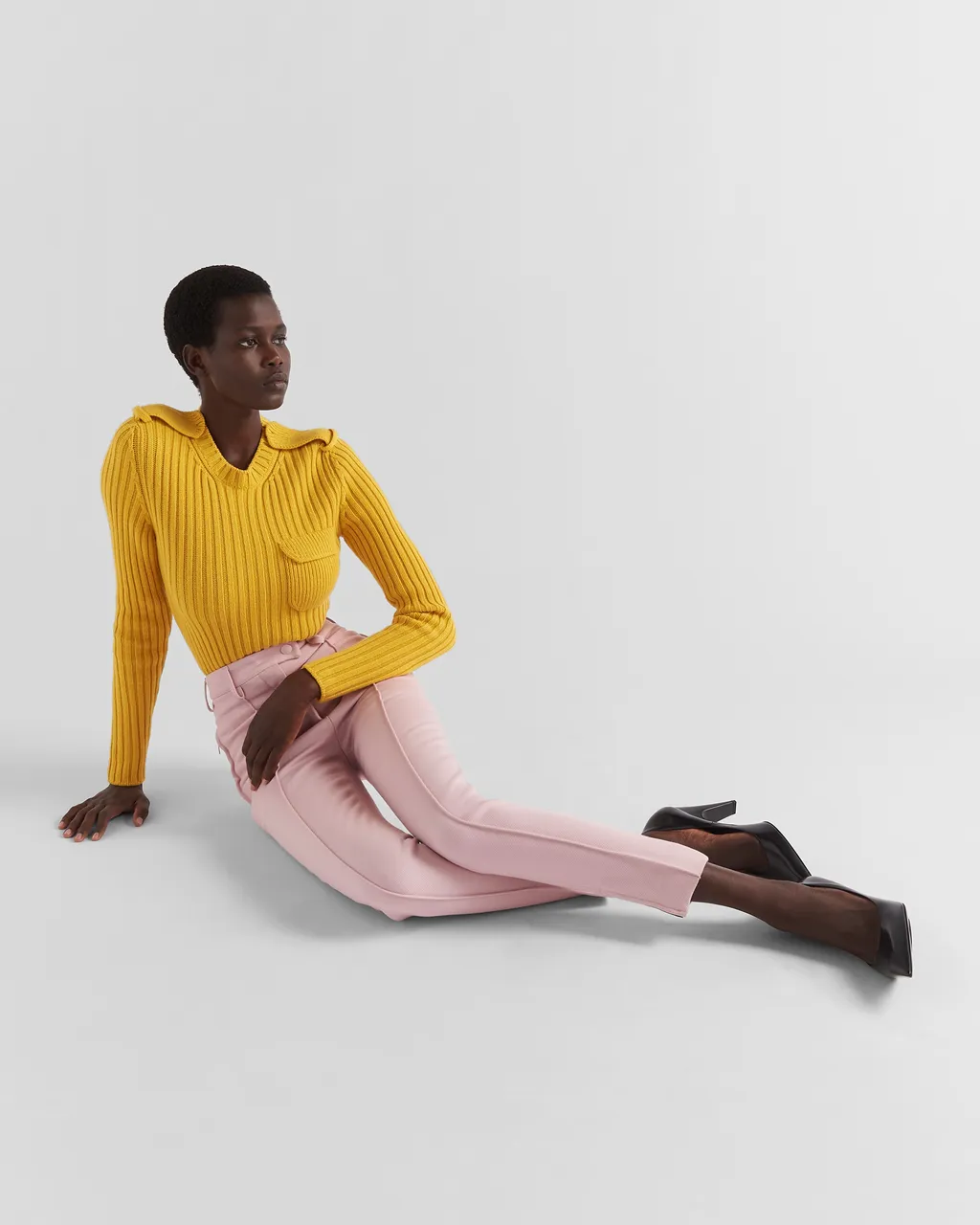 High-Waist Tapered-Leg Trousers