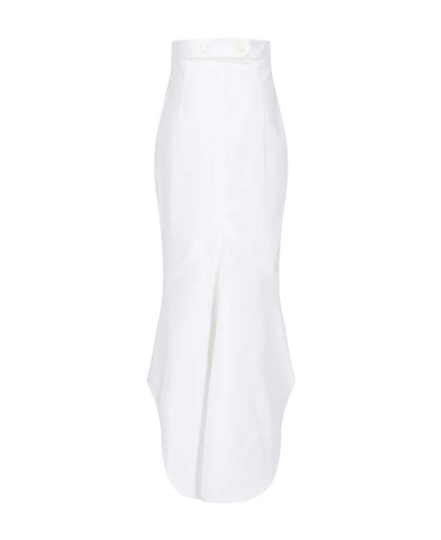 High-Low Hem Cut Midi Skirt