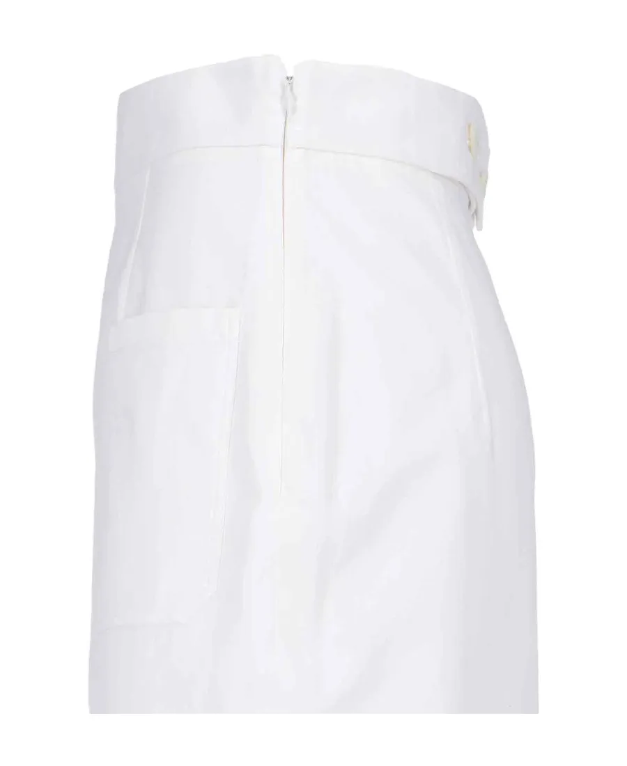 High-Low Hem Cut Midi Skirt