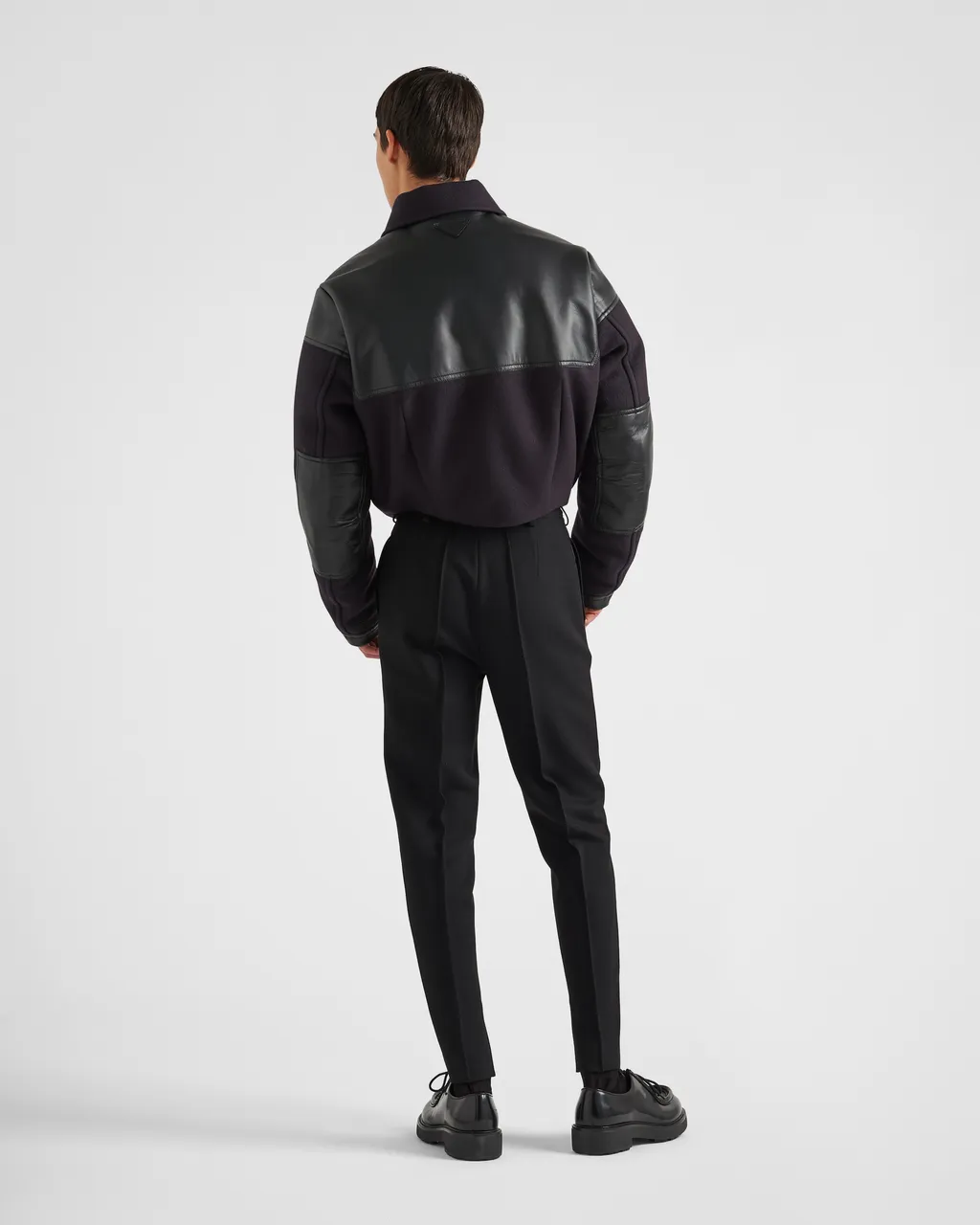 Cropped Wool Blend Down Jacket