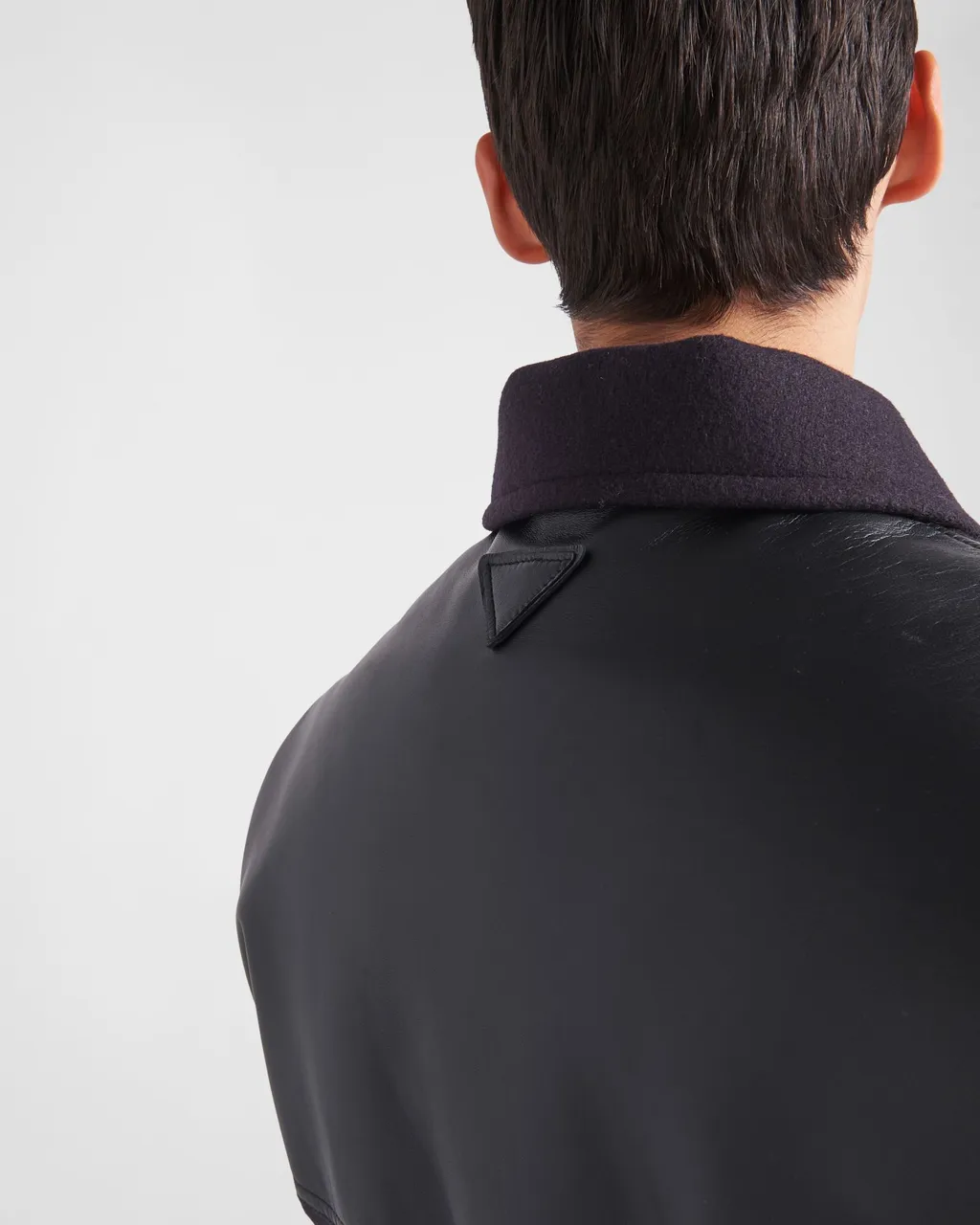 Cropped Wool Blend Down Jacket