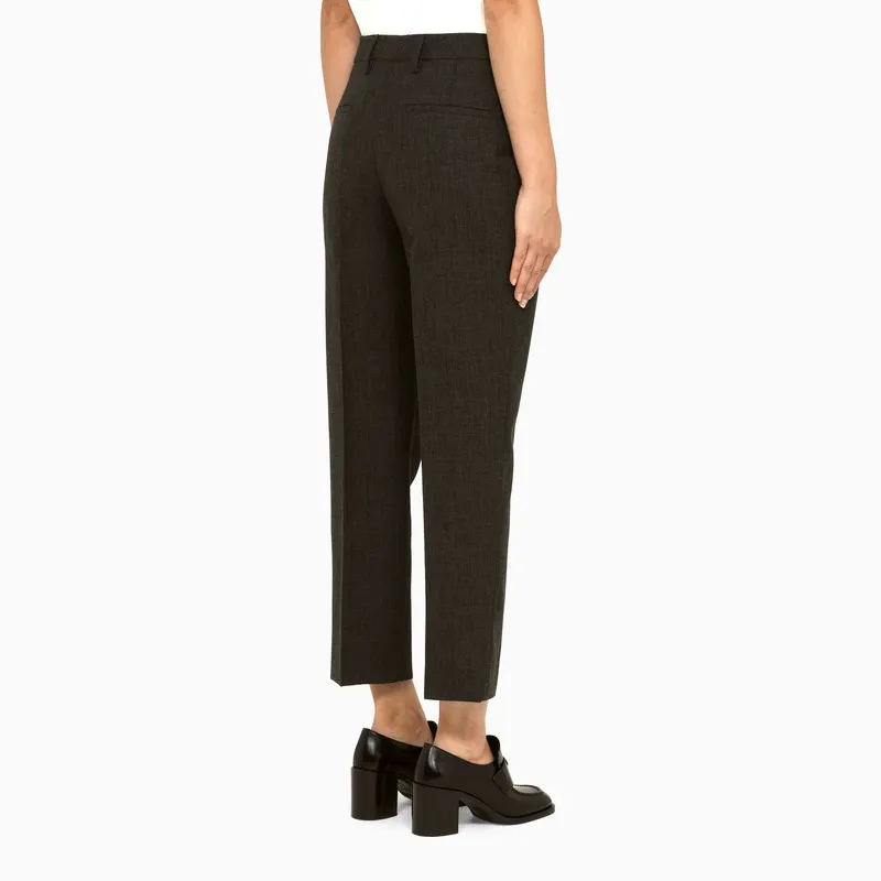 Mid-Rise Zip-Pocket Cropped Trousers