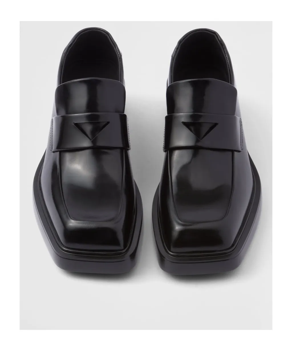 Triangle-Patch Slip-On Loafers