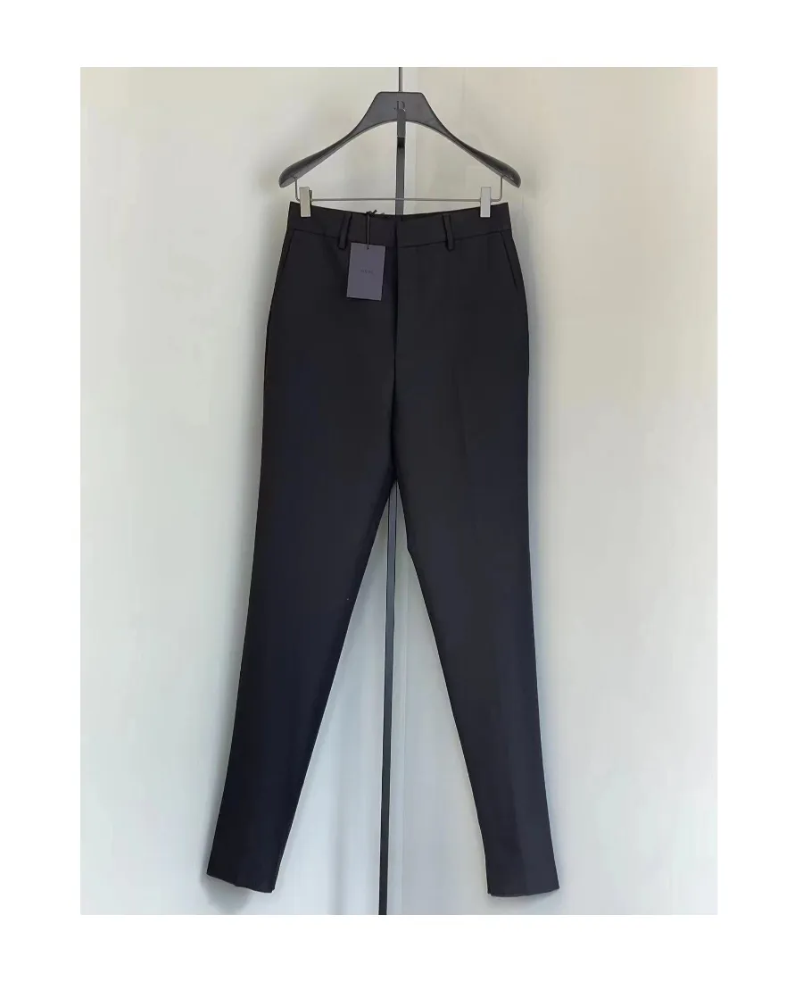 Belt Ring Wool Dress Trousers