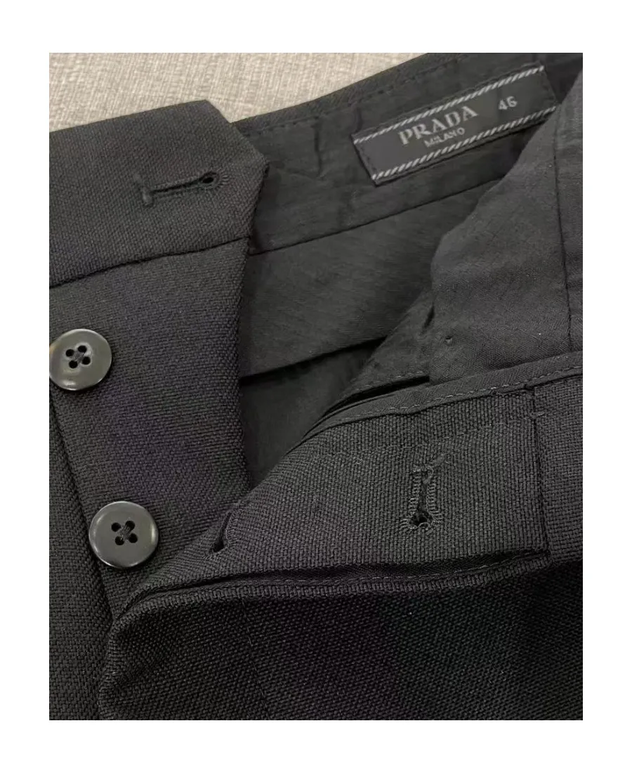 Belt Ring Wool Dress Trousers