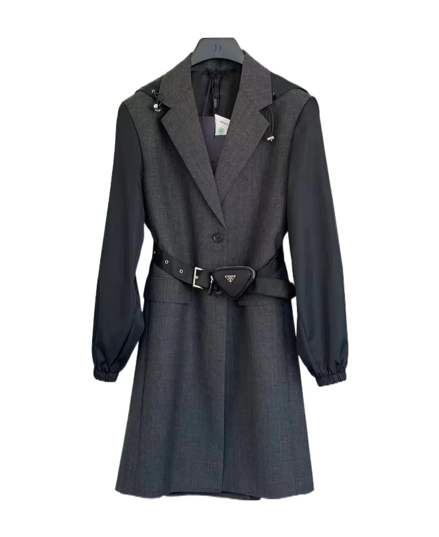 Waistband Single-Breasted Coat