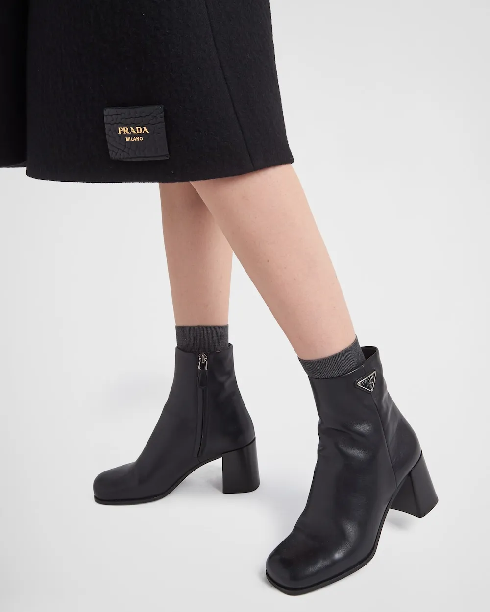 Round Head High-Heeled Short Boots