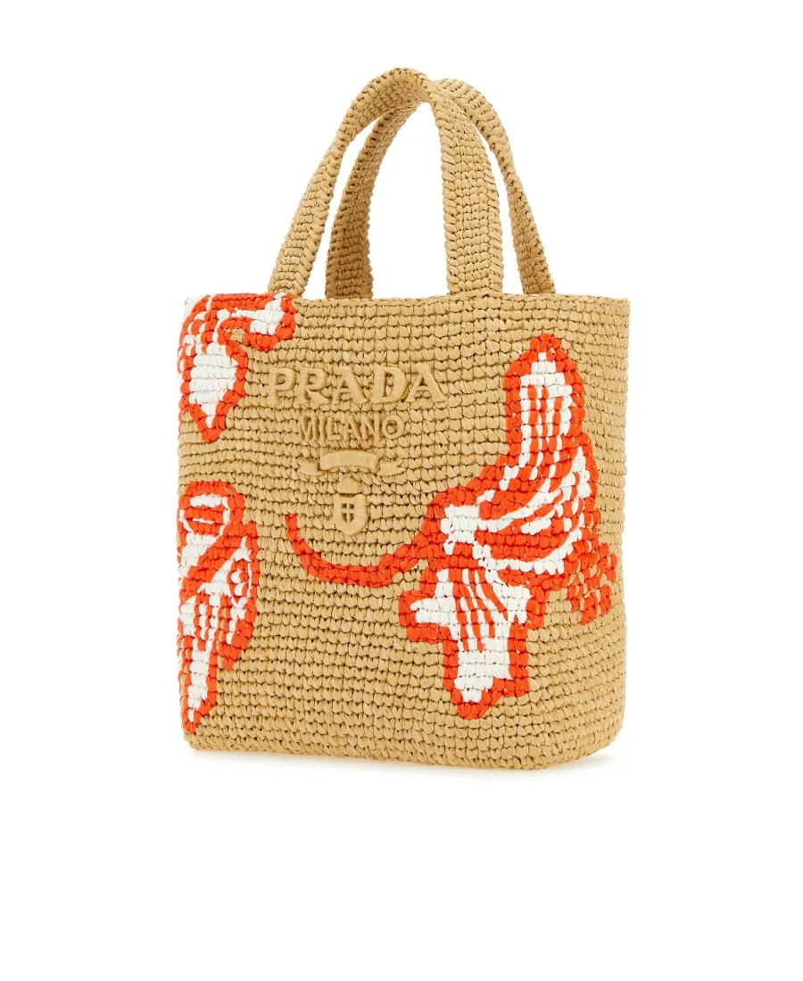 Raffia Floral Tote Bag